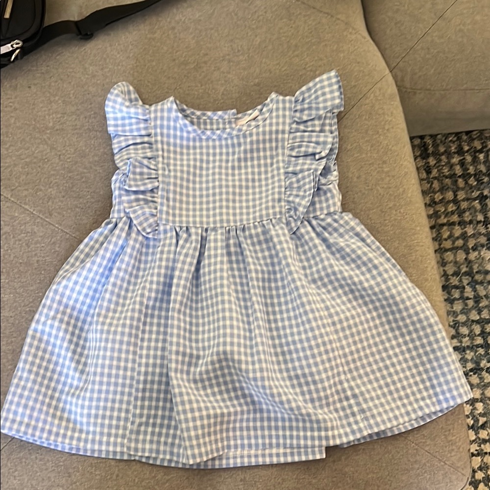 Blue Gingham Kids Dress